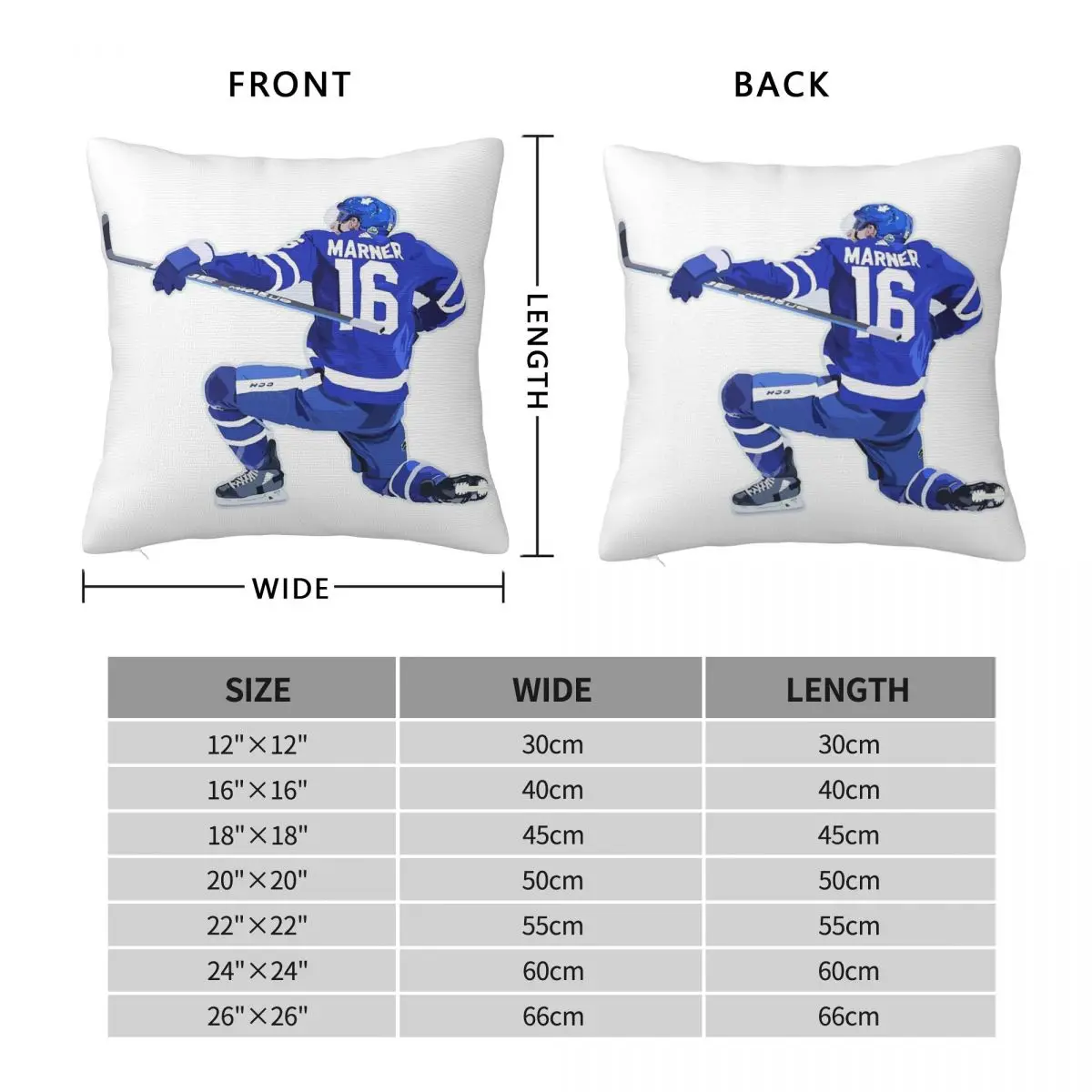 Mitch Marner Square Pillowcase Polyester Linen Velvet Pattern Zip Decorative Throw Pillow Case Home Cushion Cover