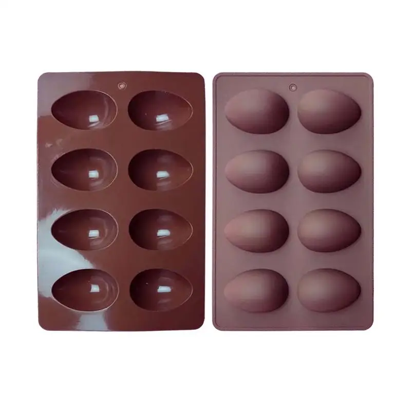 3D Easter Egg Shape Chocolate Silicone Mold 8 Cavity Cake Mould DIY Dinosaur Egg Baking Mould Pastry Fondant Molds Soap Mold