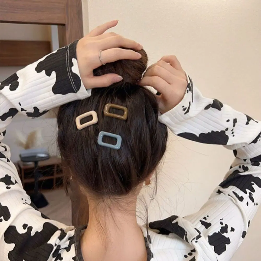 1 쌍 새로운 한국 스타일 헤어 클립 모든 일치 사각형 어린이 헤어 그립 경량 Morandi 컬러 바레트