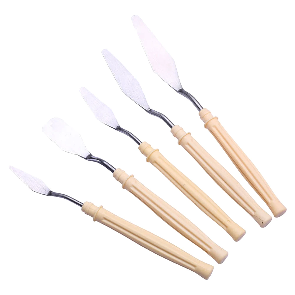 

5PCS Oil Painting Knife Set Durable Stainless Steel Color Mixing Tools for Artists Palette Spatula Art Supplies