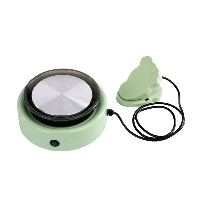 

A76X-Art Supplies Mini Pottery Wheel, Pottery Tools Kit Turntables, Two-Way Rotation, With Sculpting Tools EU Plug