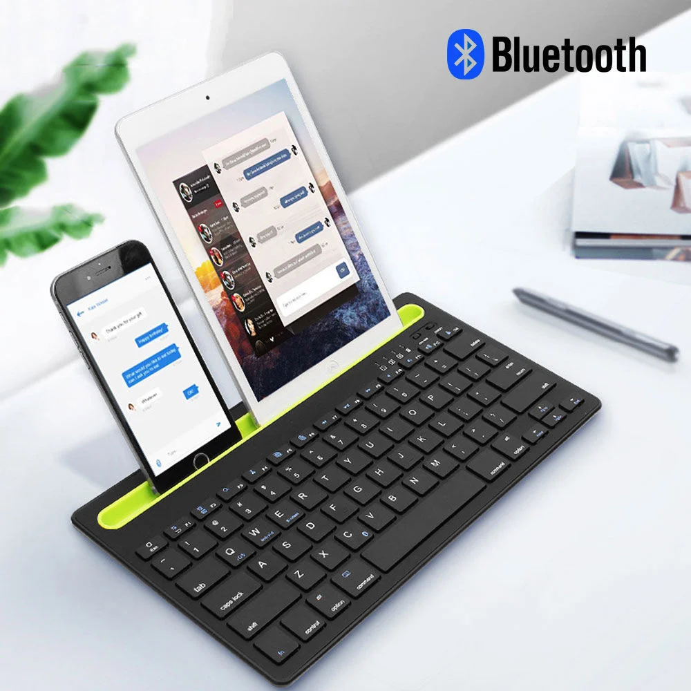 

CHYI Portable Bluetooth 3.0 Wireless Keyboard ABS Rechargable Comupter Keyboard with Slot Mini Slim Keypad for Laptop iPad PC