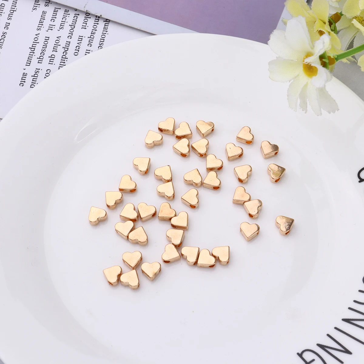 

DIY Necklace Beads Heart Spacer Decorative Bracelet Spacers Jewelry for Making Accessory