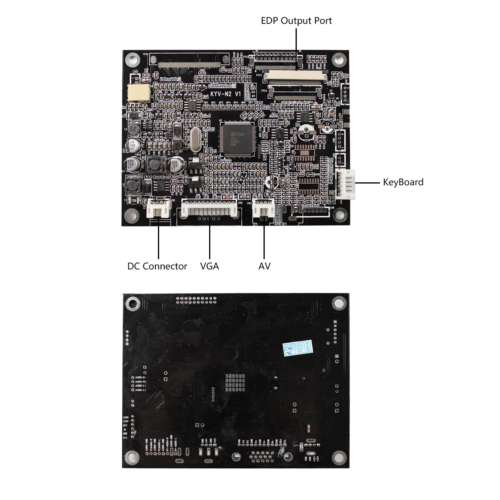 VGA AV LCD Board 5inch TTL AT050TN22​ 640X480 LCD Digital Screen Applications video doorbell, Walkie-Talkie,etc.