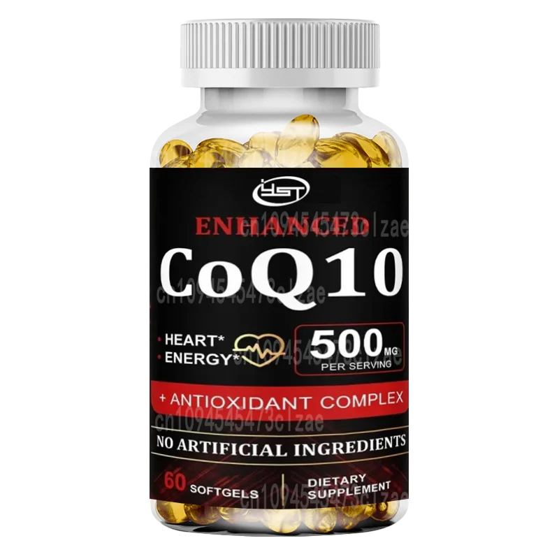 Coq10 500mg, Supports Heart , Antioxidant, Energy Production, Coenzyme Q10 Dietary Supplement, 30/60/120 Capsules