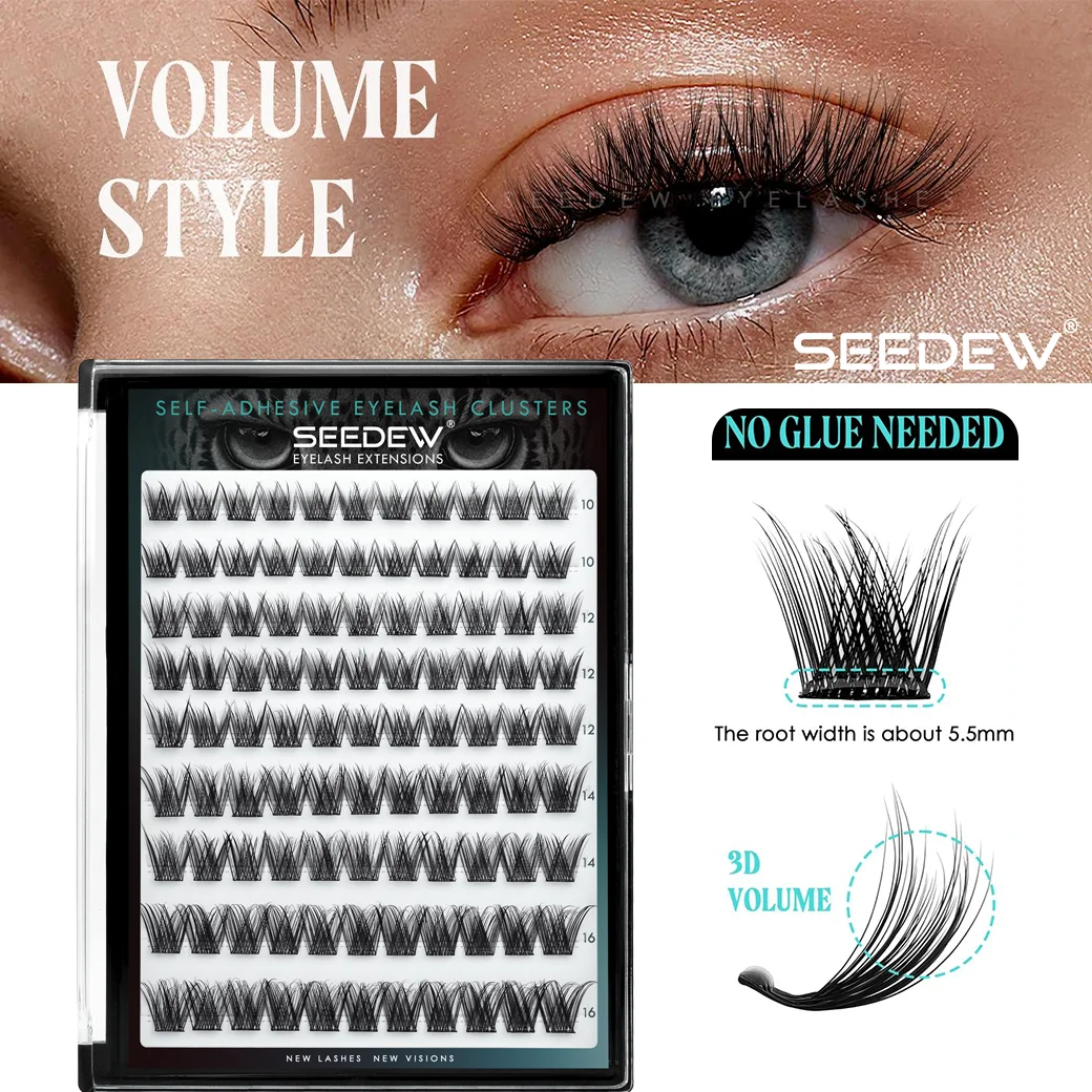 

SEEDEW Thick But Natural False Eyelashes No Need Glue Lash Self-adhesive Eyelash Extension