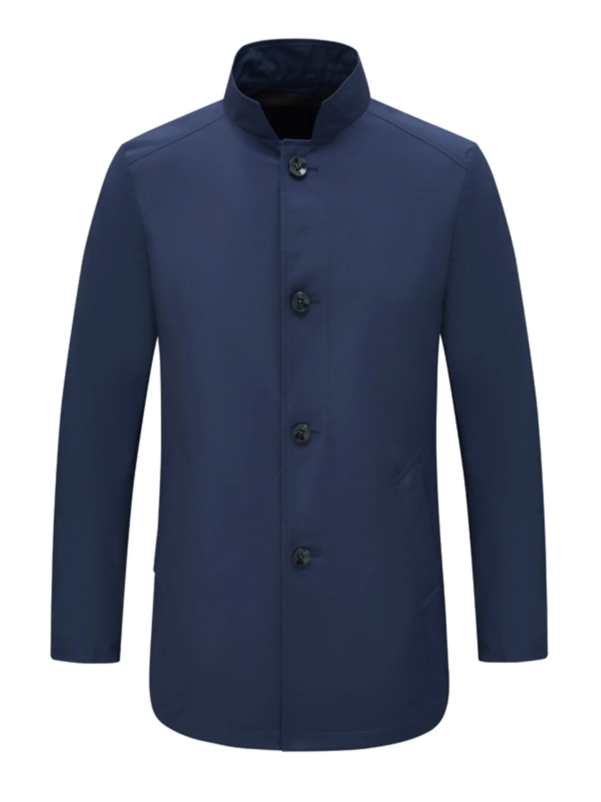 

Мужская повседневная ветровка Thiened на весну и осень, теплая ветрозащитная верхняя одежда на прямых пуговицах, модное пальто-стойка