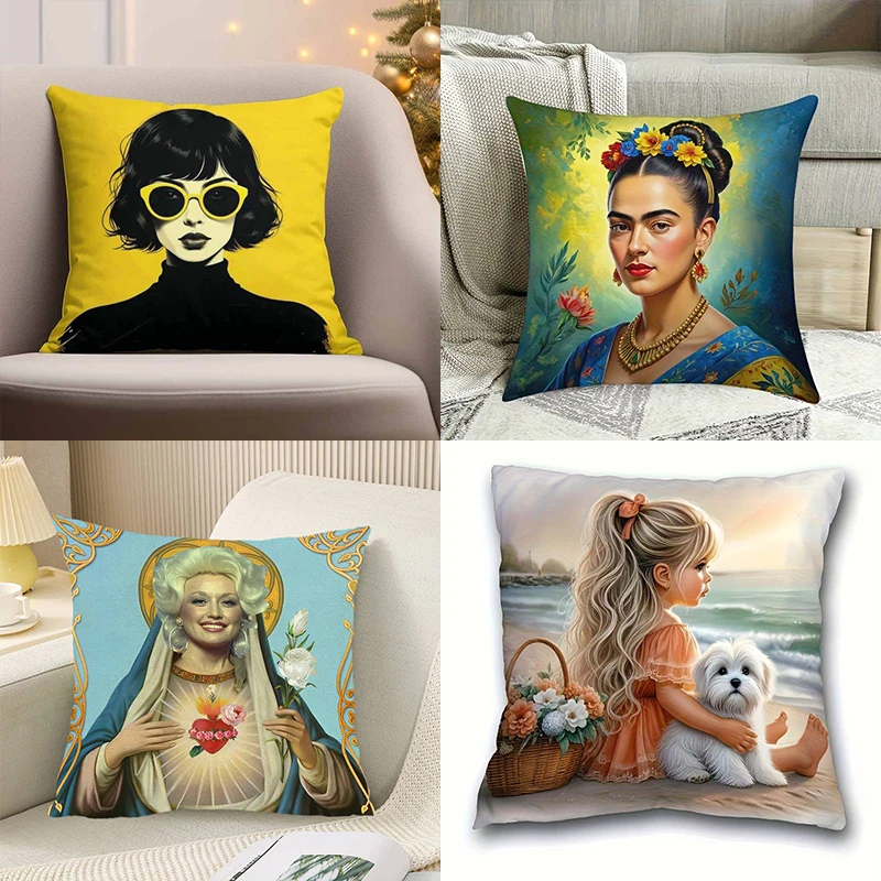 

Модная и художественная наволочка с портретом — стильная наволочка с изображением персонажа и милой девушки для уникального домашнего декора