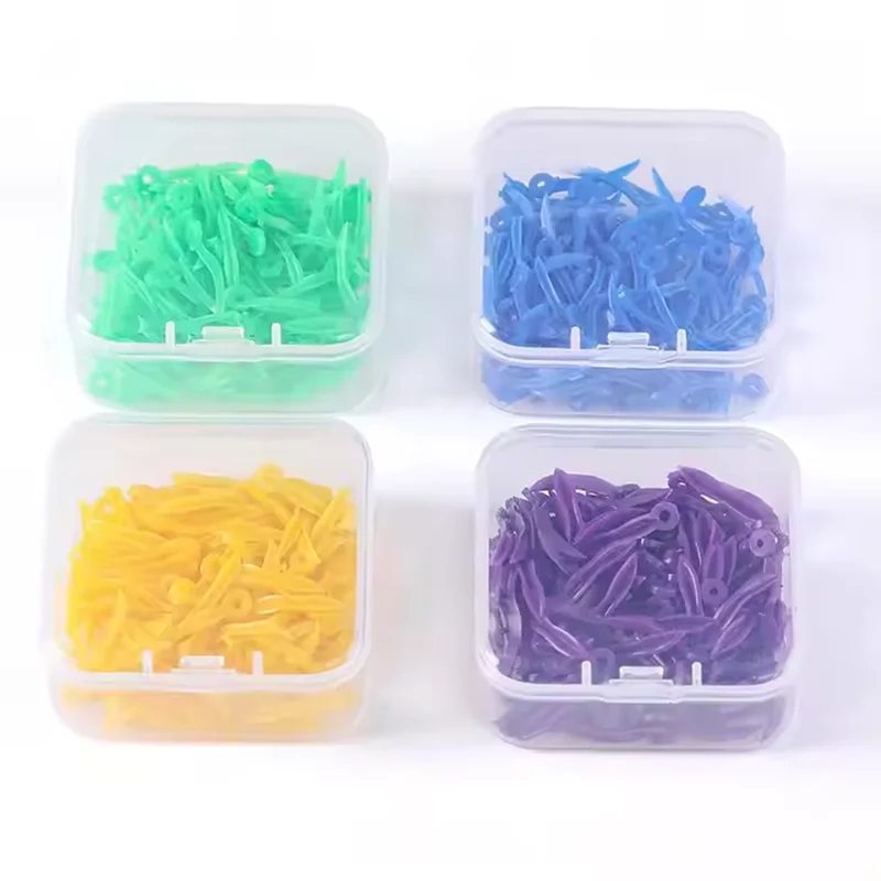 100pcs/Box Dental Disposable Plastic Wedges with Holes XS/S/M/L Size Dental Plastic Wedges Oral Care Dental Fixing Wedges Tool