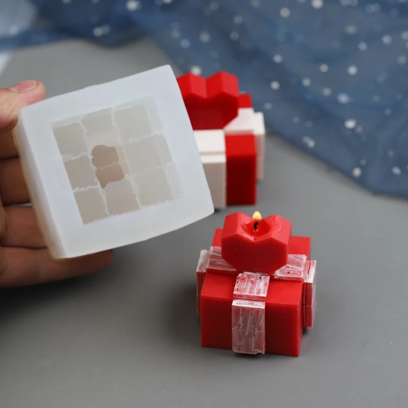 Gifts Box Resin Moulds Jewelry Box with Heart Decor Resin Moulds Square Epoxy