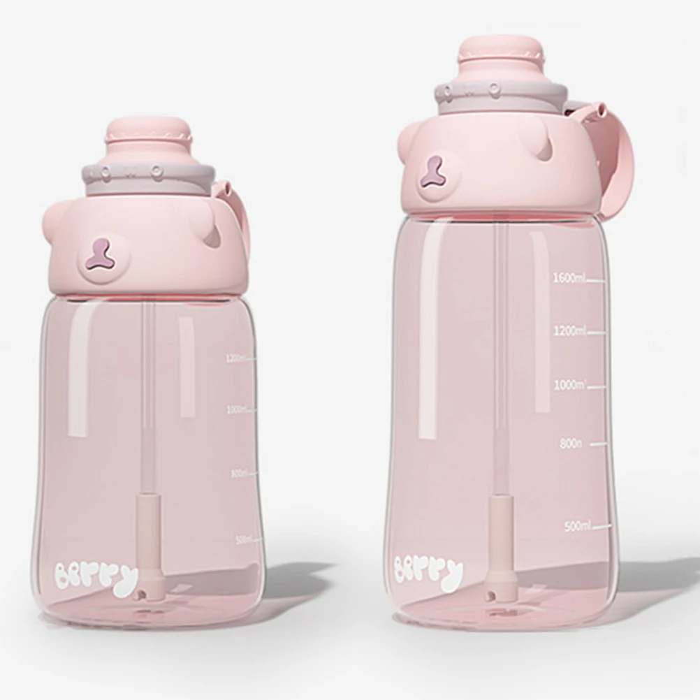 

Portable Water Large Capacity High Temp Resistance Pink PC Fitness Resistant Ergonomic Handle Non Skid Cover Straw