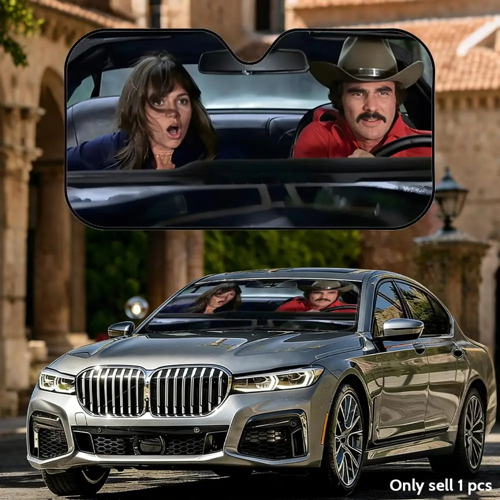 

Солнцезащитный козырек Smokey and the B-Bandit для лобового стекла автомобиля, защита от ультрафиолета, из алюминиевой фольги, отражающий, теплоизоляционный, складной чехол