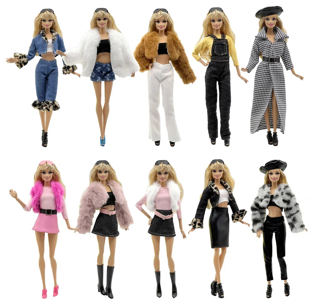 

1 комплект тканевых аксессуаров для кукол, модная модель, повседневная одежда, крутая одежда + обувь для куклы 11,5 дюймов, 30 см, подарок на день рождения для детей