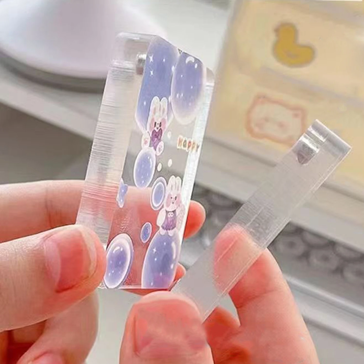 Transparent Card Brick DIY Photo Ornaments Magnetic Suction Acrylic Goo Card Student Handmade Hand Account Photo Storage