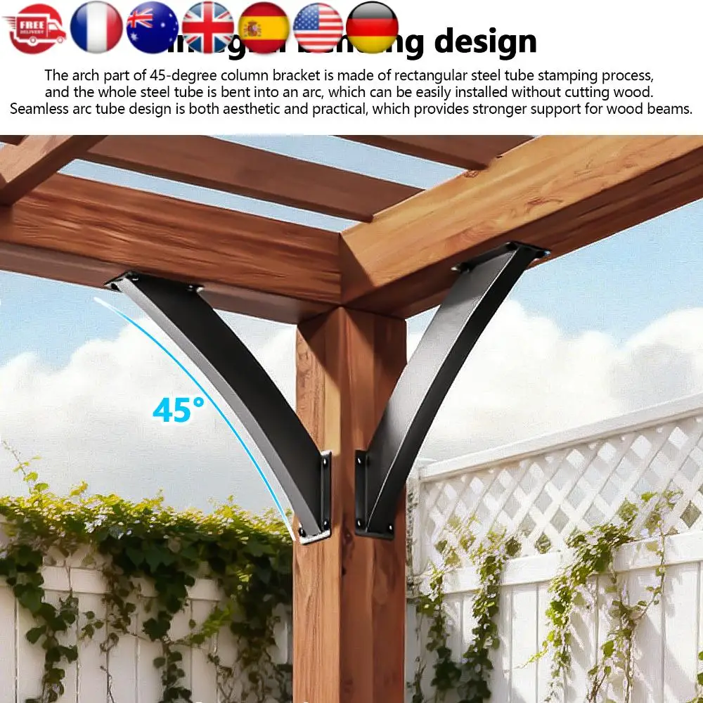 

Кронштейн для перголы из угловой стали 4x4 дюйма (реальные 3.2x3.2 дюйма) с крепежными винтами для беседок и навесов, аксессуары