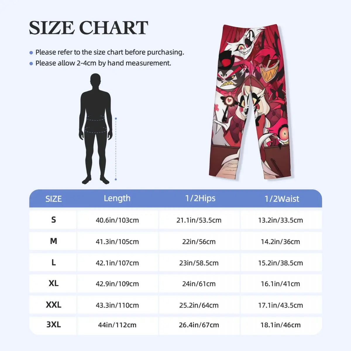 مخصص مطبوعة Hazbins الفنادق بيجامة السراويل الرجال الكرتون ملابس النوم قيعان مع جيوب #5