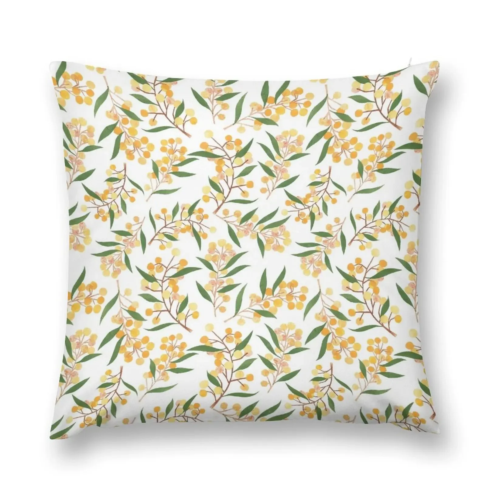 Wattle Australiana Collaged Pattern Throw Pillow christmas supplies Luxury Pillow Case pillow