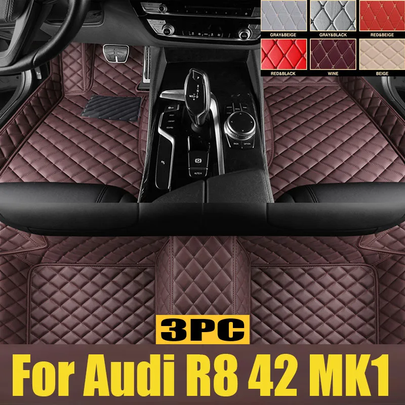 

Car Mats For Audi R8 42 MK1 2006~2015 Auto Floor Mat Luxury Leather Waterproof Rug Anti Dirt Pad Set Car Interior trunk mat