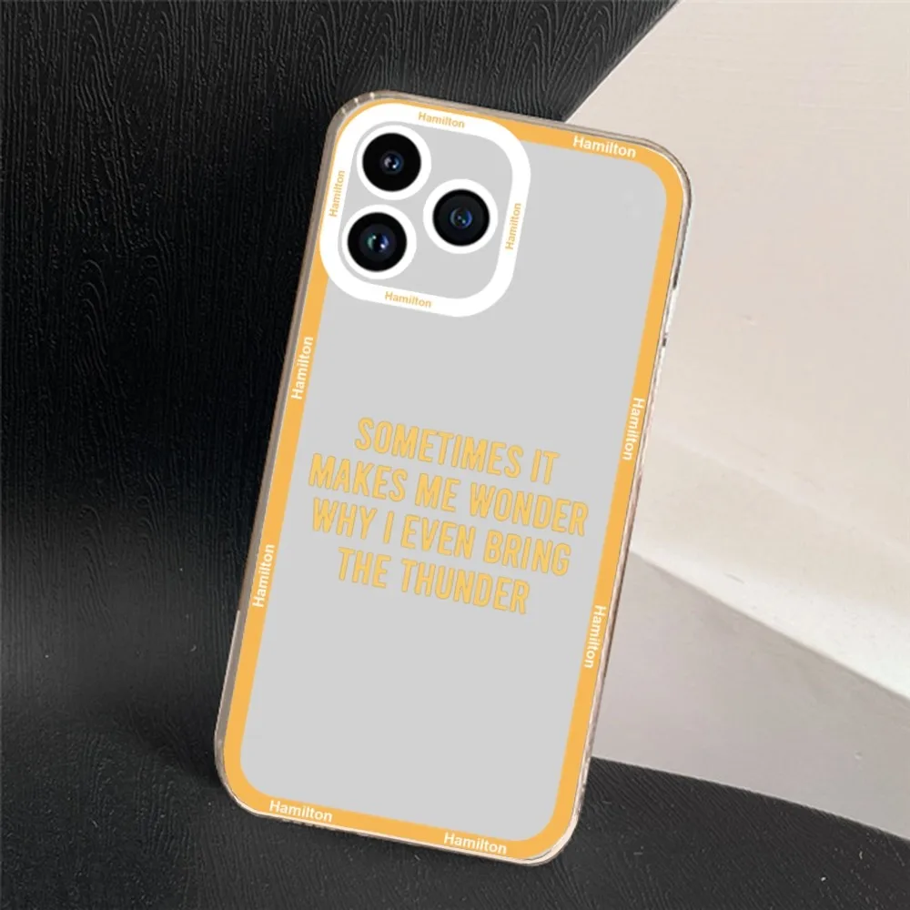 Hamilton Musical Lyrics Phone Case For iPhone 11 12 Mini 13 14 15 Pro Max Transparent Shell