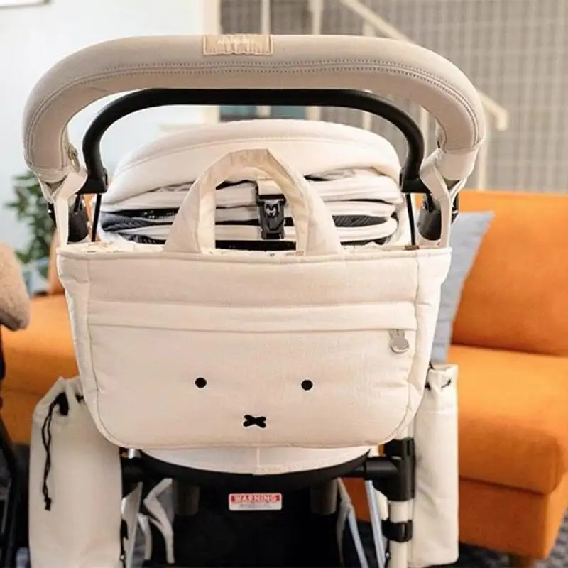 

Ручная большая сумка Miffy Kawaii, японская маленькая тележка с кроликом Miffy, подвесная сумка для хранения, портативная ручная сумка для мамы на выход