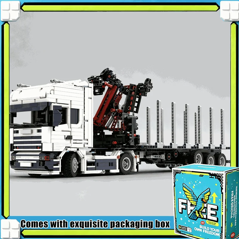 2791PCS Heavy Logging Truck Model Building Blocks Creative Timber Trailer DIY Assembly Present For Truck Fans Garage Shelf