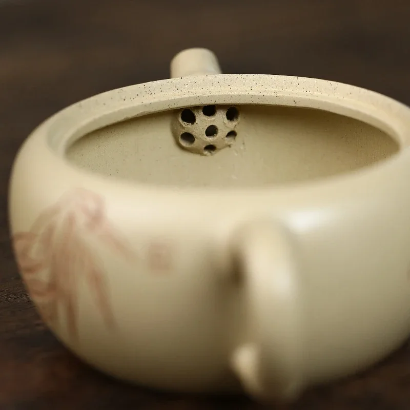 13.1x5.6cm handmade purple clay teapot original mineral green mud cicada chirping high-end tea making pot Kung Fu tea set