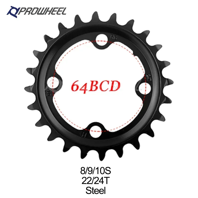 PROWHEEL 64/96/104 BCD Bicycle Chainring 8/9/10/11 Chainwheel 22T 24T 30T 32T 40T 42T 44T Bike Chain Ring Crankset Mtb