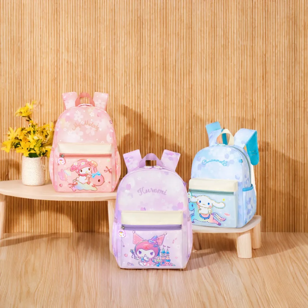 

Anime Kuromi Cinnamonroll Melody Cartoon Print Kids Backpack 3-6 Years Old Fashion Girls Kindergarten School Bag Girls Backpack