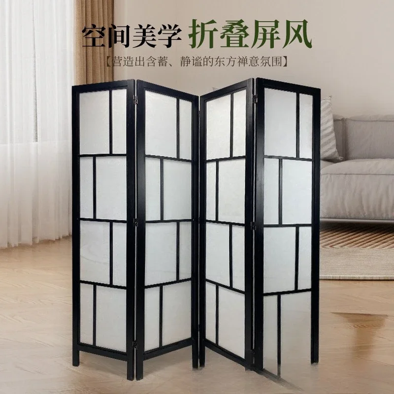 French screen non-woven black large grid, screen screen partition office bedroom hotel screen partition