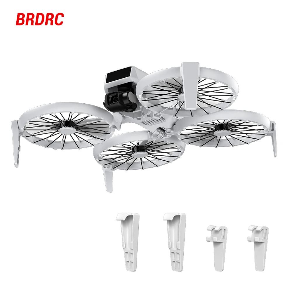 BRDRC Trem de pouso TPU para DJI Flip Drone Extensões 4CM Liberação rápida Kit de perna estendida aumentada Acessórios protetores de pés