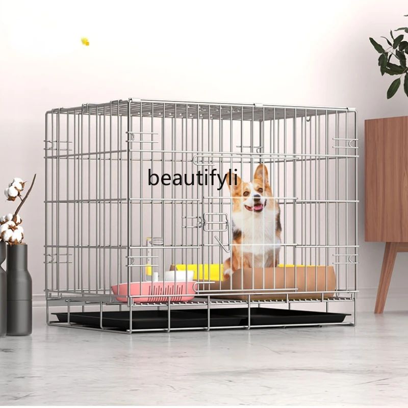 

zq Dog Crate Small and Medium Dogs Separated Pet Cat Cage with Toilet Home Large Dog Villa