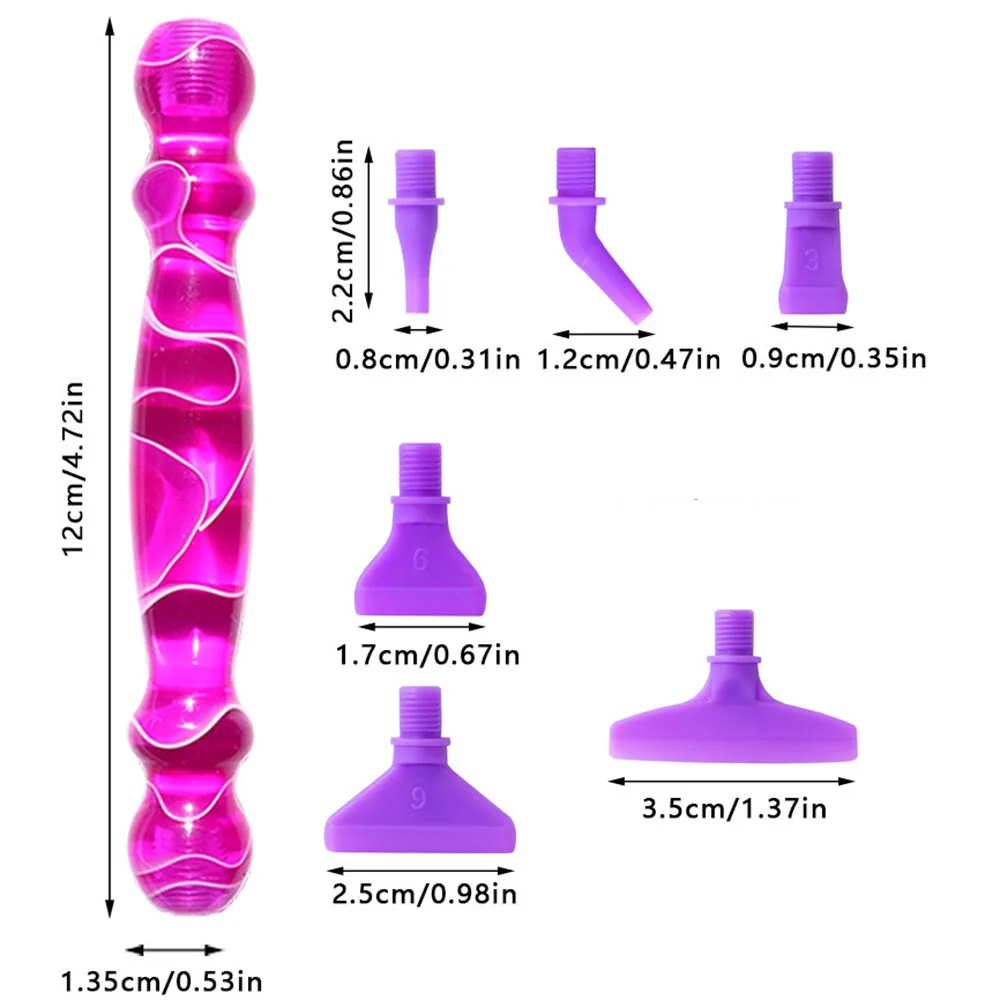 Diamond Painting Pen Set with Comfortable Ergonomic Grip -6 Pen Tips, Resin Diamond Art Tool for DIY Handicrafts