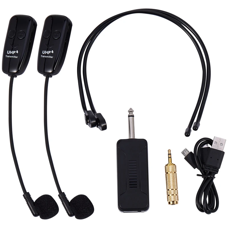 Sem fio Headset Microfone Amplificador, Mixer Adequado para Ensinar Guias, Palestras Reuniões, 1 para 2, U12F