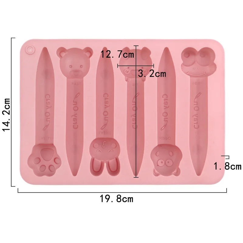 3D Cartoon Crayon Recycling Mold Assorted Oven Safe Wax Candle Melting Silicone Mould Pen Shape Pig Bear Paw Ice Cube Tray