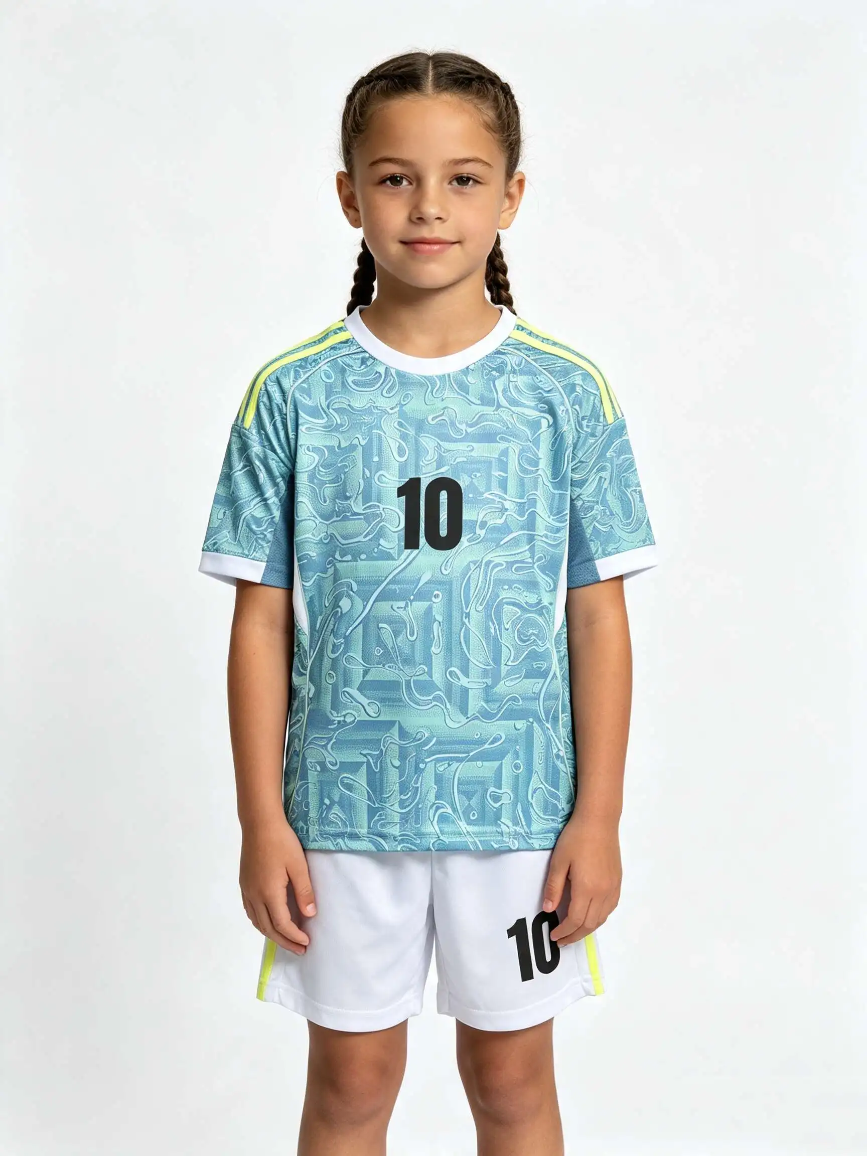 New 26/27 Unisex Blank Soccer 2‑Piece Set, Kids Adults Parent‑Child Kit, Custom No.1 7 8 9 10 for School Outdoor Team Sports