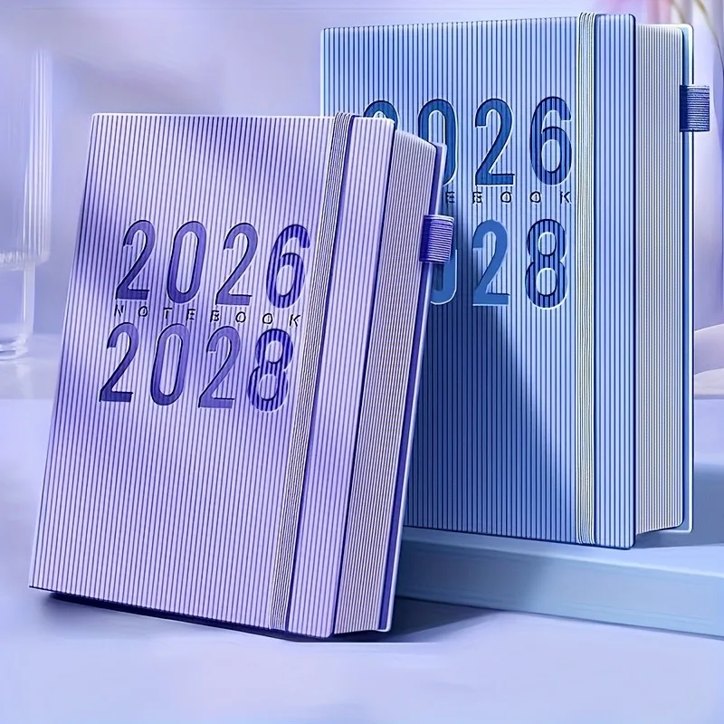 

Ежемесячный планировщик на 3 года (2026-2028 гг.), январь-декабрь, мягкая обложка с эластичным держателем для ручки, минималистичный дизайн для ведения дневника