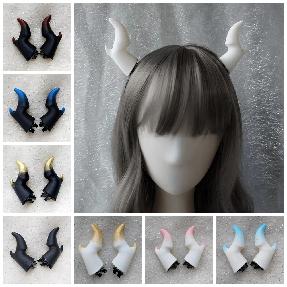 

4.5/9cm Women Gothic Devil Horn Deer Horn Cosplay Hair Clip Halloween Party Costume Antler Horn Hair Pin Role Play Props