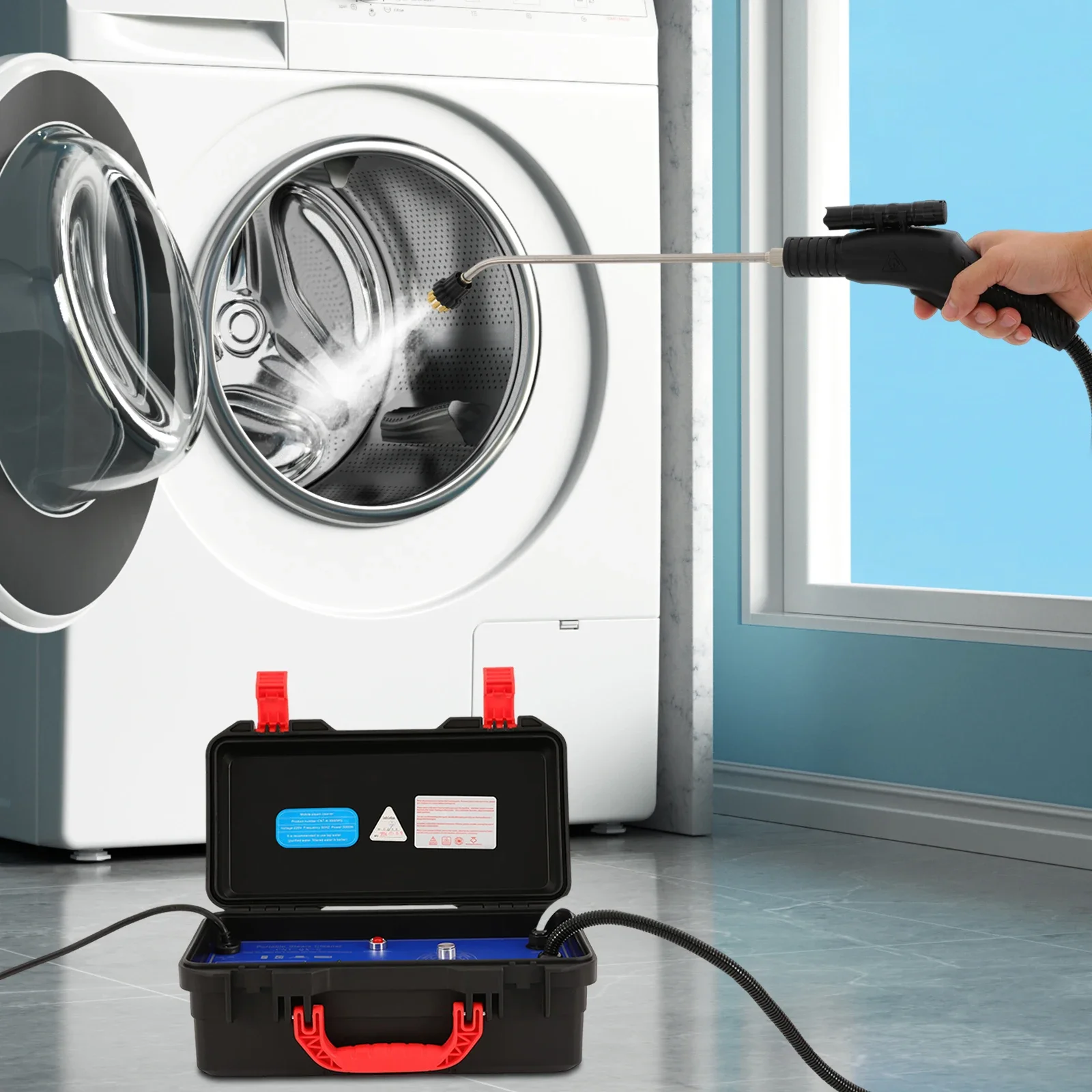 Pembersih Uap Tekanan Tinggi, Mesin Pembersih Portabel Tangan 1700W Suhu Tinggi Tanpa Tangki dan Tugas Berat