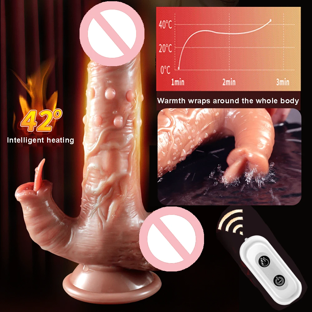 Weiche realistische Hautgefühl menschlicher Penisdildo automatische Analstimulation Vagina Heizung drahtlose Fernbedienung Saugnapf Strapon