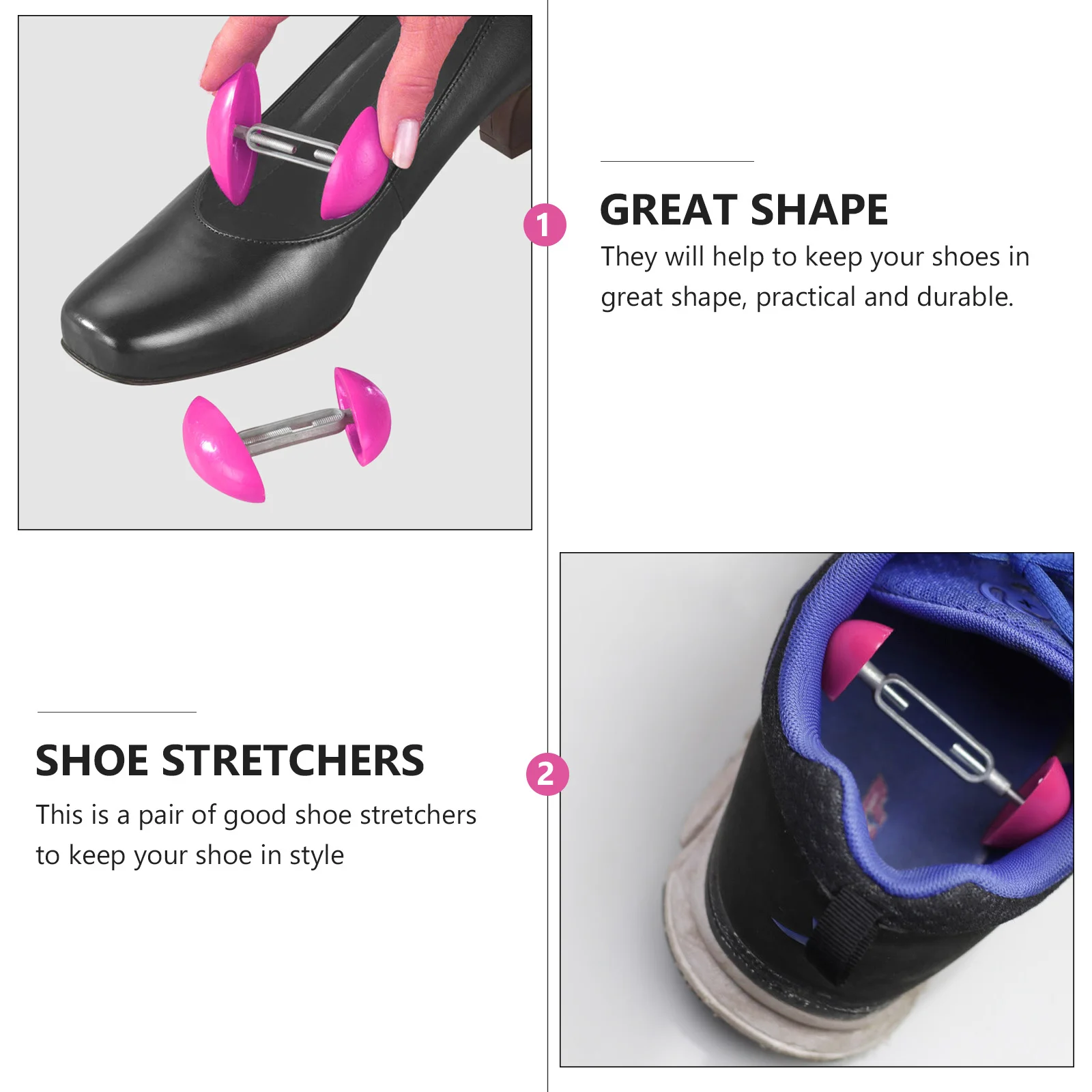 

Mikinona 1 Pair Adjustable Shoe Aluminum Shoe Tree Boot Holder Organizer Portable Mini Shaper Support Rack