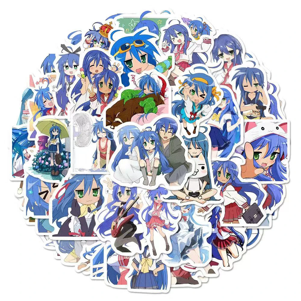 10/30/60pcs Izumi Konata Lucky Star Stickers Kawaii Girls Cartoon Sticker Laptop Notebook Suitcase Bike Decorative Decal Gift