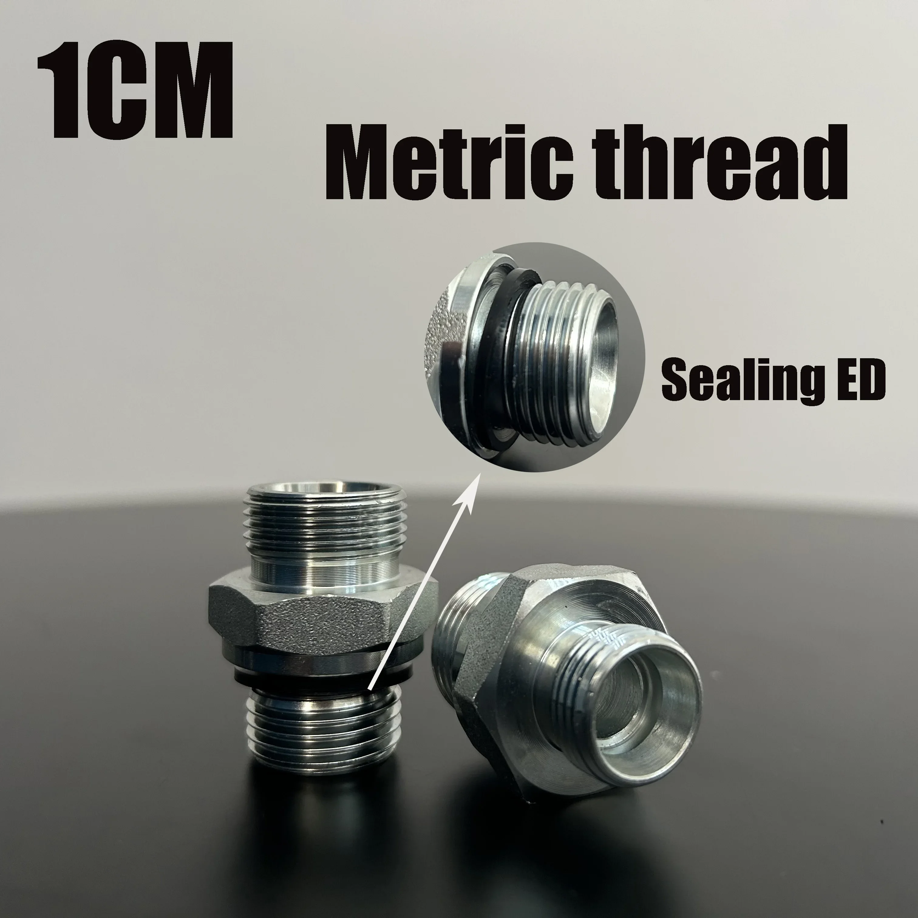 M10-22 Sleeve ED Gasket Seal Ring Oil Tubing Joints Hydraulic Fittings Ferrule Type Carbon SteelMetric Male Thread 24Degree Cone