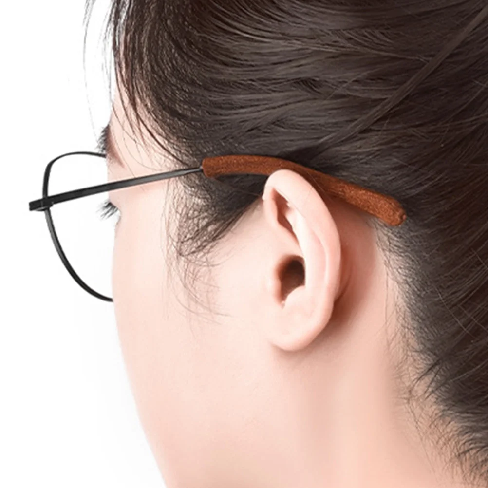 Eyeglass Temple Tip Sleeve Anti-slip Retainer Glasses Eyeglasses Tips Ear Cushions Coffee Spandex