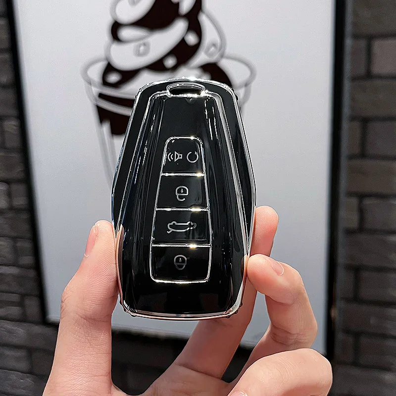TPU-Autoschlüsselabdeckung, Fernbedienung, Schlüsselanhänger, Autozubehör für Geely Monjaro 2022 2023, Coolray Geometrie A C 2020 2021 – Detail 5