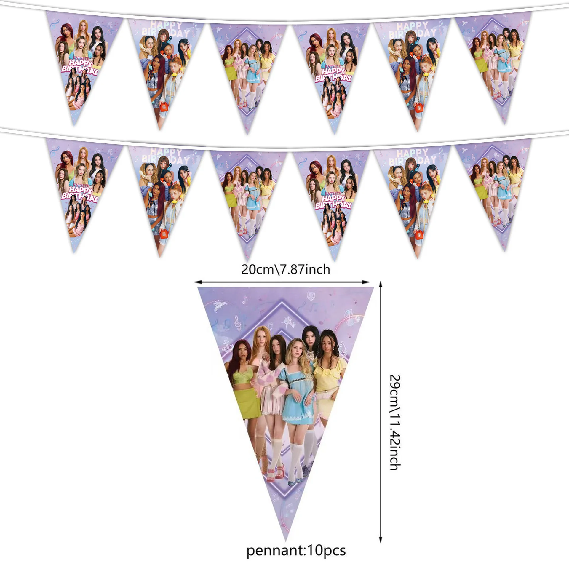 K-Katseye Verjaardagsdecoratie Kpop Girl Group Servet Ballon Beker Plaat Tafelkleed Banner Voor Meisjes Festival Party Fans Cadeau