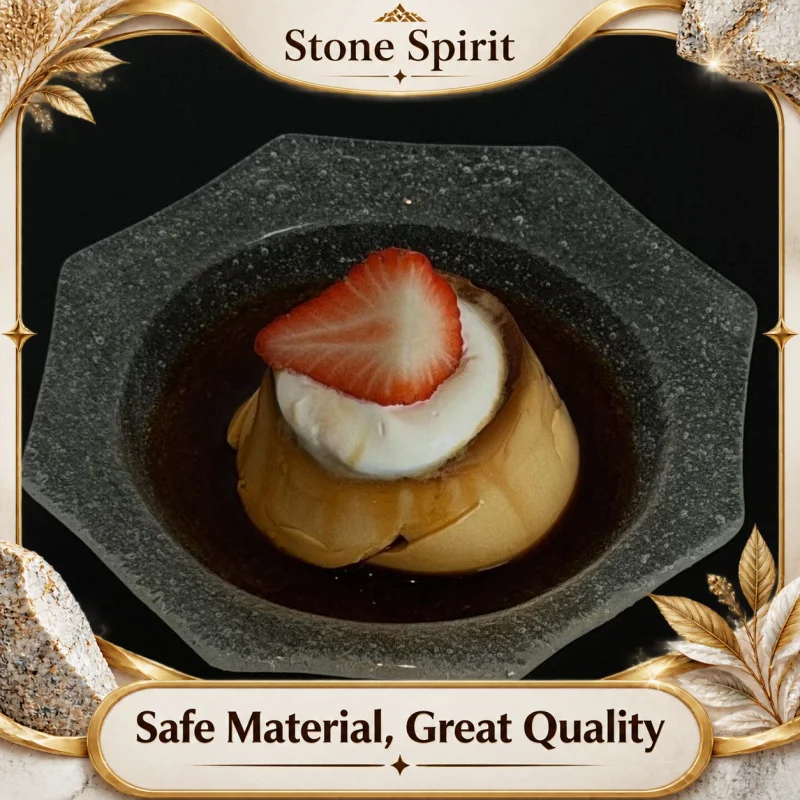 Handmade Star Bubble Octagonal Glass Plate, Mist Bubble Dessert Tray for Pudding Cake, Creative Kitchen Serving Dish Home Decor
