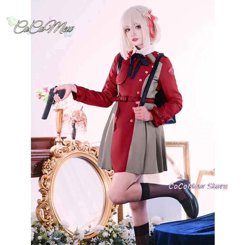 Anime Cosplay Lycoris Recoil Nishikigi Chisato Inoue Takina Costumes Women Dress for Halloween Party Carnival school Uniform Wig