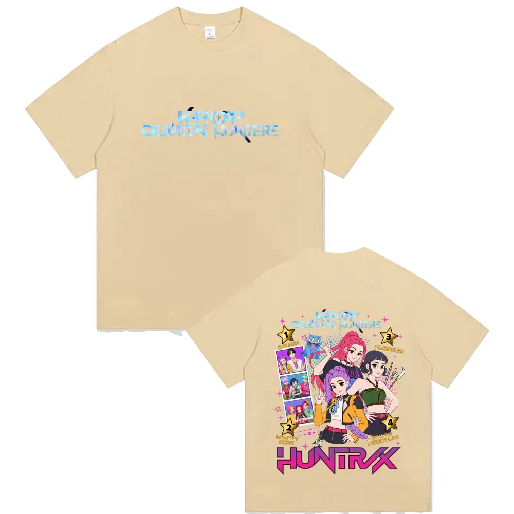 Kpop شيطان الصيادين ساجا بنين رومي ميرا زوي ديربي النمر الجرافيك طباعة تي شيرت الرجال النساء موضة عادية المتضخم تي شيرت بلايز