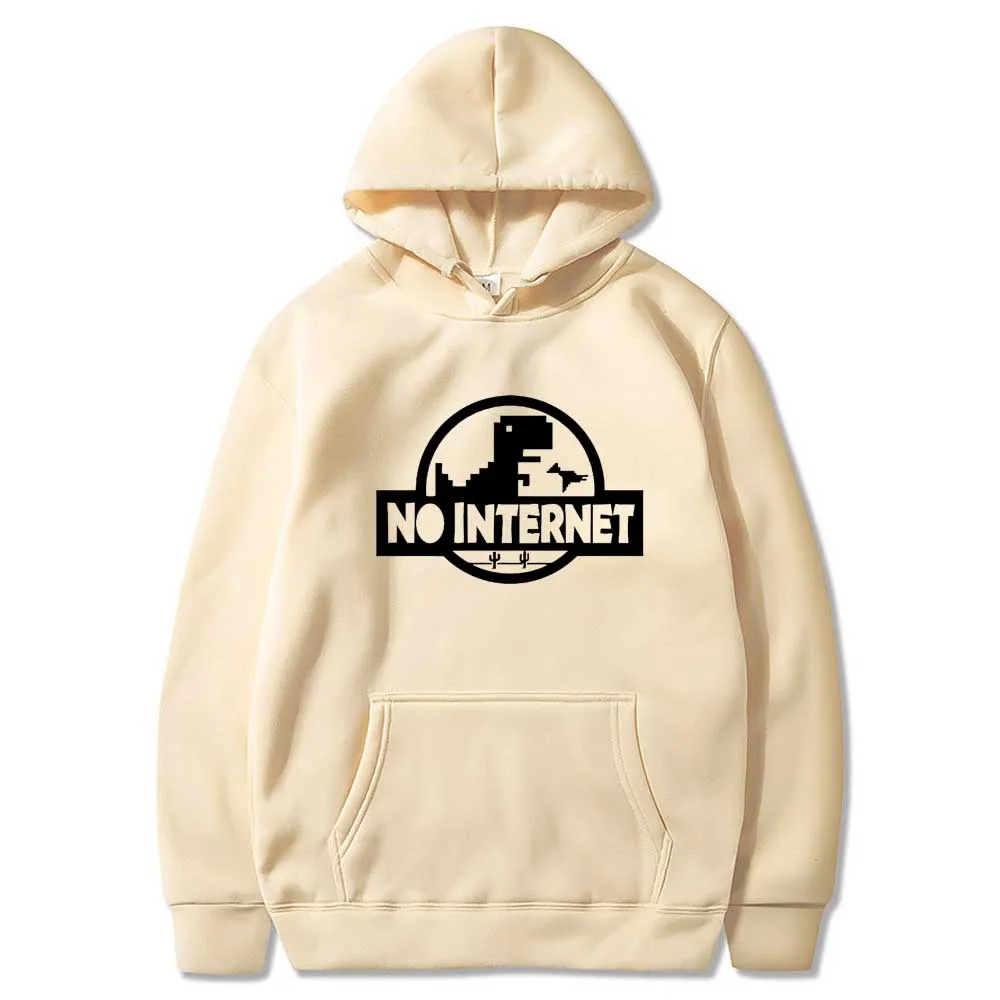

Men's No Internet Printed Hoodie Harajuku Funny Graphic Sweatshirts Men Women Autumn Tops Hoody