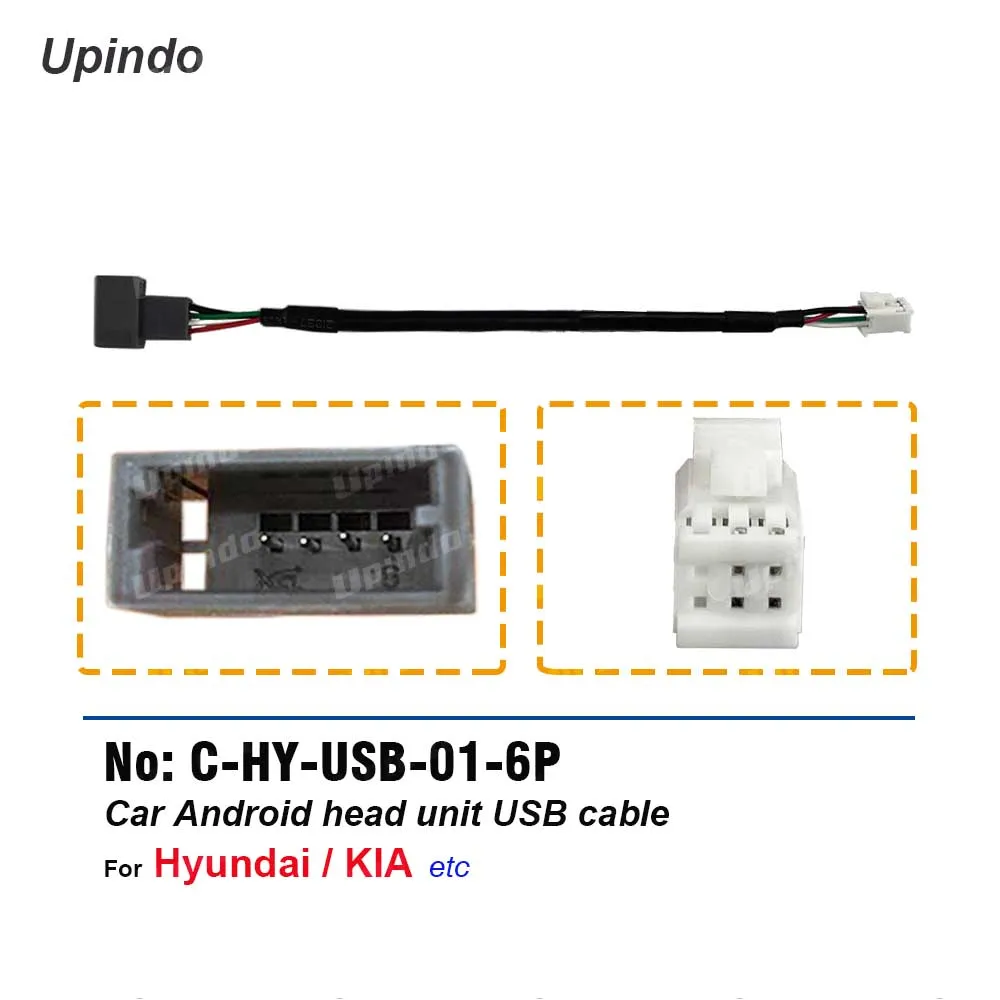 4 6 kabel USB Pin kable w wiązce Adapter gniazda dla Hyundai KIA instalacji samochodu radia z rynku części zapasowych z systemem Android jednostka główna